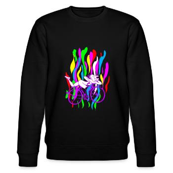 Lsd Trip Acid Droge Drogen Halluzinogen Geschenk - Stanley/Stella Unisex Bio-Sweatshirt CHANGER  - Schwarz - Vorne - Nik (191cm) & Marisol (170cm)