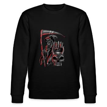 Reaper Dark Skeleton Angel of Death Skull Gift - Stanley/Stella CHANGER Unisex Organic Sweatshirt - black - Front - Nik (191cm) & Marisol (170cm)