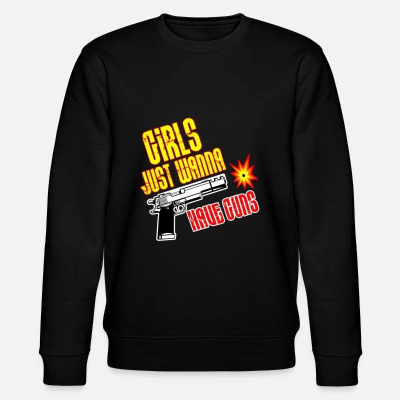 Mädchen-Gewehr-Kugel-Waffen-Kugel-Pistolen-Geschenk - Stanley/Stella Unisex Bio-Sweatshirt CHANGER  - Schwarz