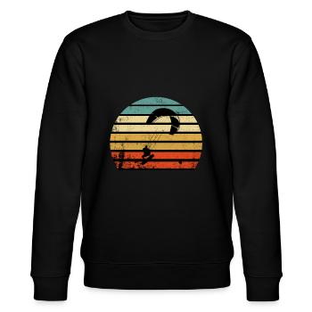 Kite Surfing Wind Sailing Wake Boarding Ocean Gift - Stanley/Stella CHANGER Unisex Organic Sweatshirt - black - Front - Nik (191cm) & Marisol (170cm)