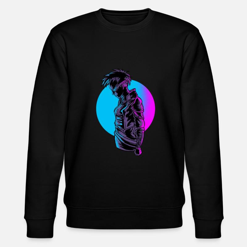 Cyborg-Mädchen-Roboter-Robotik-Rover-Android-Robo-Geschenk - Stanley/Stella Unisex Bio-Sweatshirt CHANGER  - Schwarz