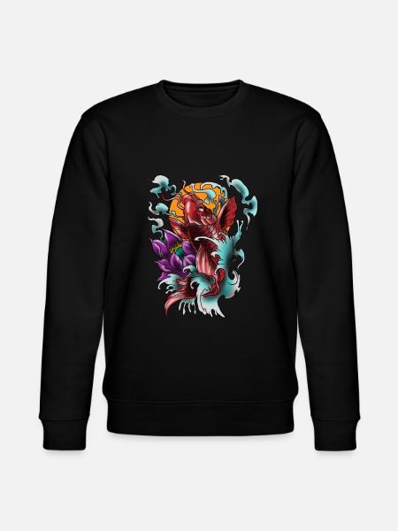 Koi Fish Cool Japanese Tattoo Japan Carp Gift Idea - Stanley/Stella CHANGER Unisex Organic Sweatshirt - black