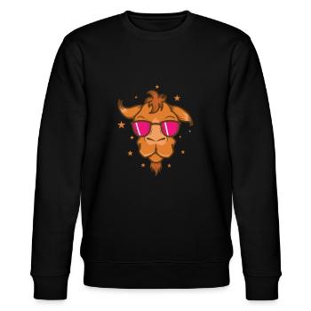 cool camel with sunglasses dromedary - Stanley/Stella CHANGER Unisex Organic Sweatshirt - black - Front - Nik (191cm) & Marisol (170cm)