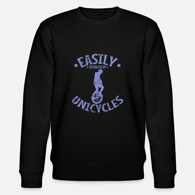 Easily Distracted by Unicycles - Stanley/Stella Unisex Bio-Sweatshirt CHANGER  - Schwarz