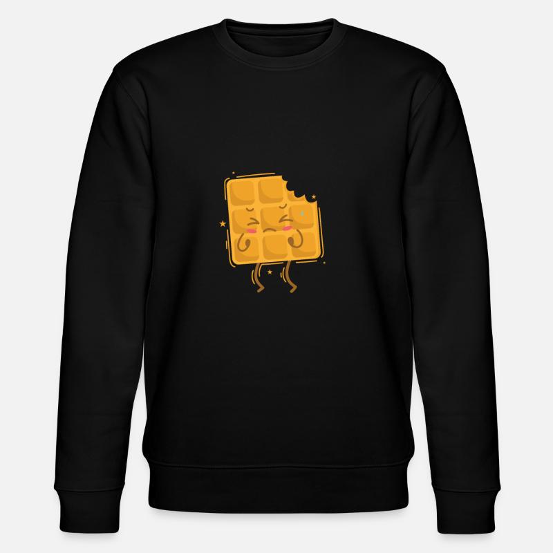 angegessene Waffel Teig Gebäck Snack - Stanley/Stella Unisex Bio-Sweatshirt CHANGER - Schwarz