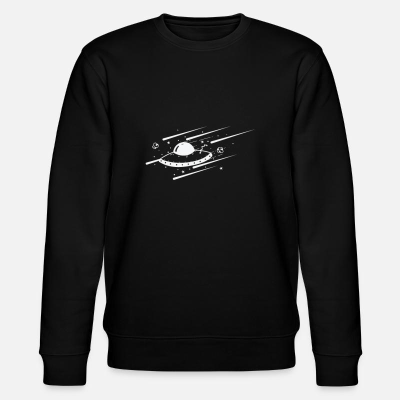 Sternschnuppen mit Ufo Nachthimmel - Stanley/Stella Unisex Bio-Sweatshirt CHANGER  - Schwarz