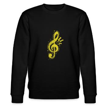 Notenschlüssel Violinschlüssel Musik - Stanley/Stella Unisex Bio-Sweatshirt CHANGER  - Schwarz - Vorne - Nik (191cm) & Marisol (170cm)