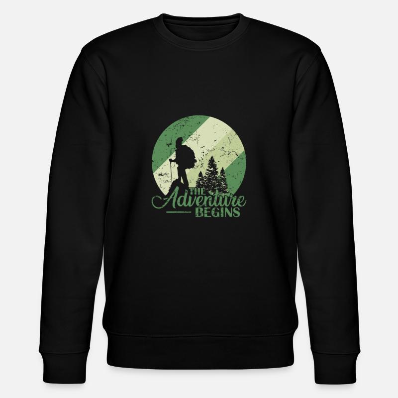 L’aventure commence Randonnée Nature - Sweat bio CHANGER Stanley/Stella Unisexe - noir