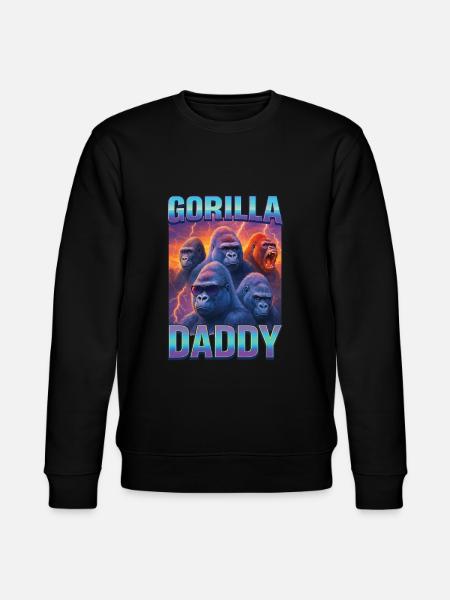 Gorilla-Papa - Stanley/Stella Unisex Bio-Sweatshirt CHANGER  - Schwarz