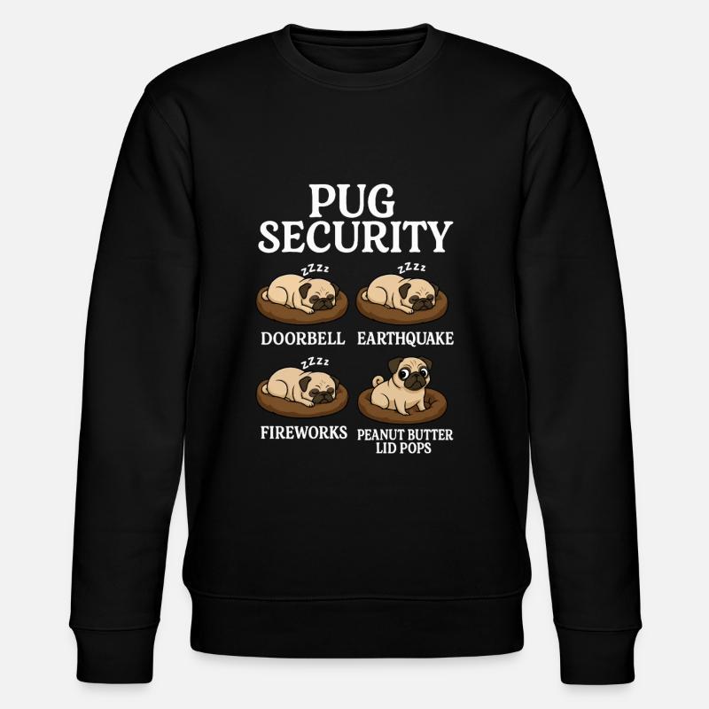 Pug - Stanley/Stella CHANGER Unisex Organic Sweatshirt - black