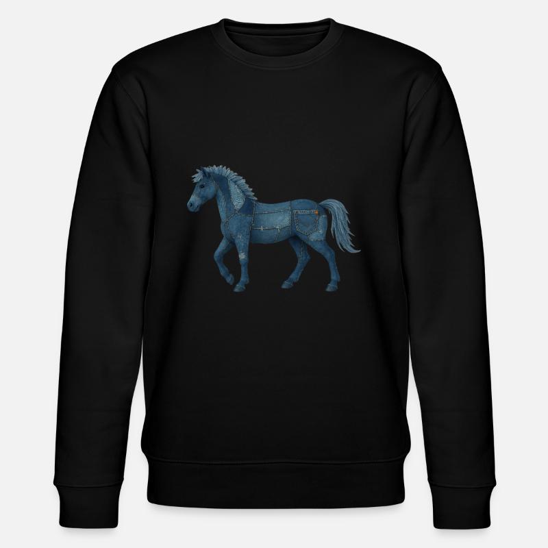 Pferd Denim - Stanley/Stella Unisex Bio-Sweatshirt CHANGER  - Schwarz