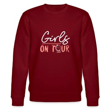 Girls on Tour - Stanley/Stella Unisex Bio-Sweatshirt CHANGER  - Burgunderrot - Vorne - Nik (191cm) & Marisol (170cm)