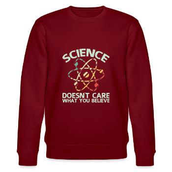 Wissenschaft - Stanley/Stella Unisex Bio-Sweatshirt CHANGER  - Burgunderrot - Vorne - Nik (191cm) & Marisol (170cm)