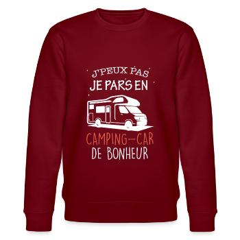 Humour camping-car bonheur - Sweat bio CHANGER Stanley/Stella Unisexe - bordeaux - Devant - Nik (191cm) & Marisol (170cm)
