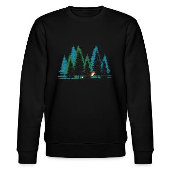 waldbaden shinrin yoku waldbad waldmeditation - Stanley/Stella Unisex Bio-Sweatshirt CHANGER  - Schwarz - Vorne - Nik (191cm) & Marisol (170cm)