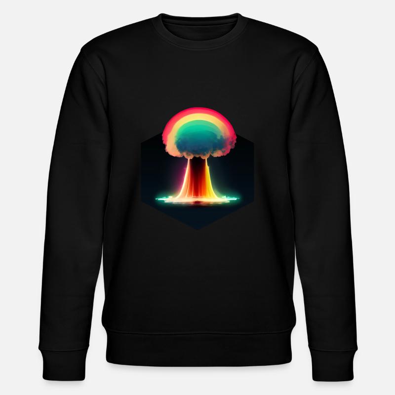 Rainbow Nuclear Explosion - Stanley/Stella CHANGER Unisex Organic Sweatshirt - black