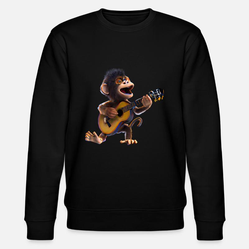 Guitariste Monkey - Sweat bio CHANGER Stanley/Stella Unisexe - noir