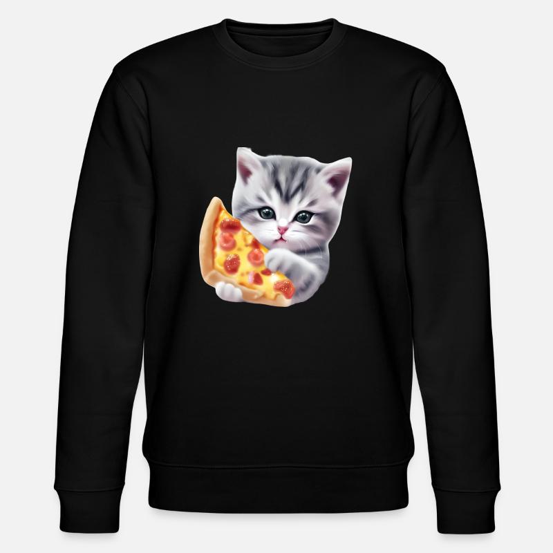 Pizza Katze - Stanley/Stella Unisex Bio-Sweatshirt CHANGER  - Schwarz