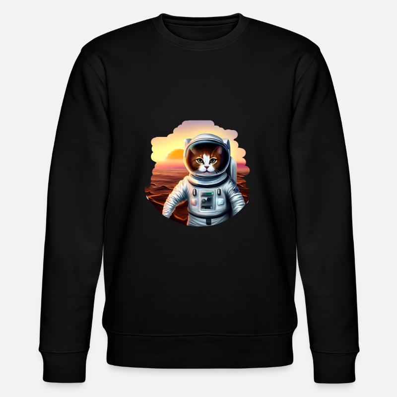 Astronaut cat on Mars - Stanley/Stella CHANGER Unisex Organic Sweatshirt - black