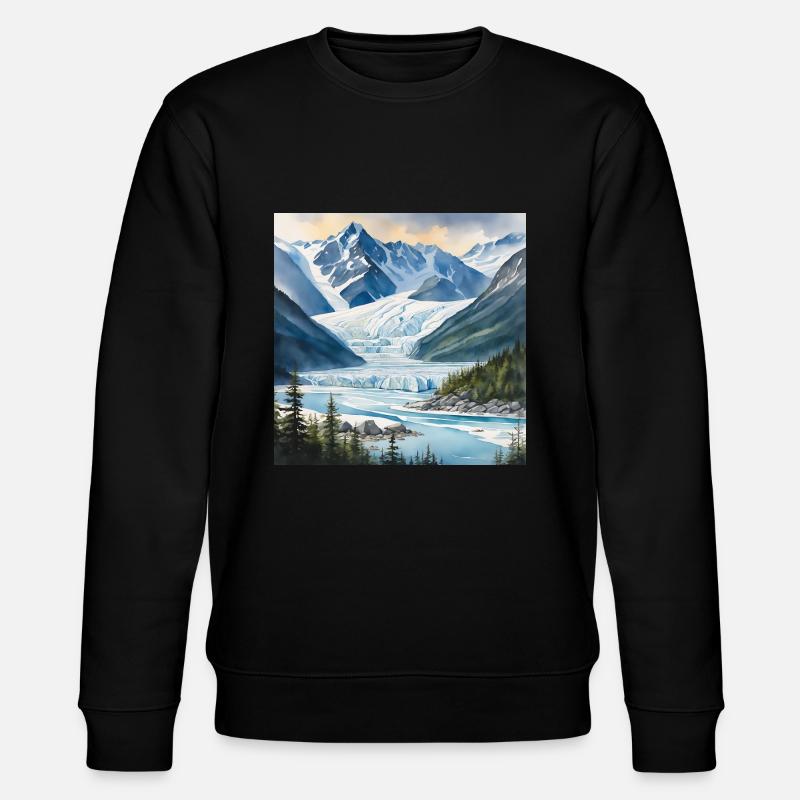 Gletscher Eis Landschaft Alaska - Stanley/Stella Unisex Bio-Sweatshirt CHANGER  - Schwarz