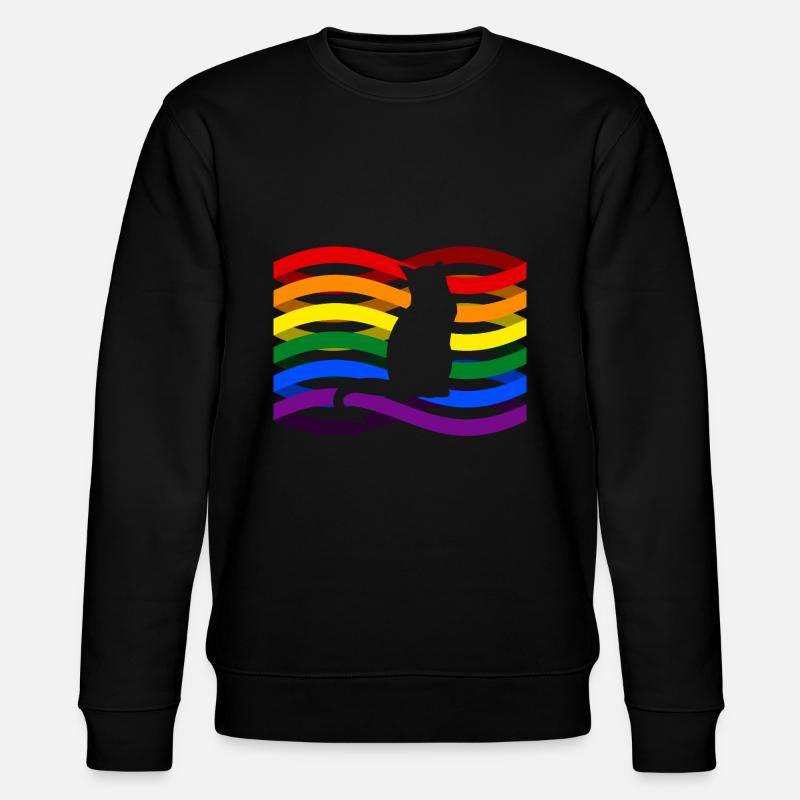 Regenbogen Katze - Stanley/Stella Unisex Bio-Sweatshirt CHANGER  - Schwarz