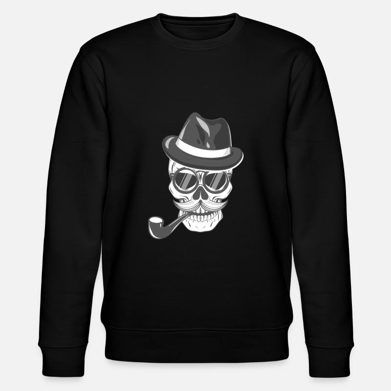 Rauchender Totenkopf - Stanley/Stella Unisex Bio-Sweatshirt CHANGER  - Schwarz