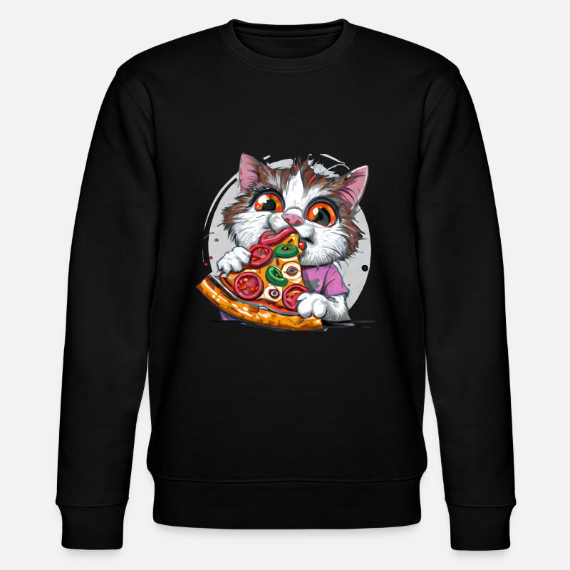 Pizza Katze - Stanley/Stella Unisex Bio-Sweatshirt CHANGER  - Schwarz