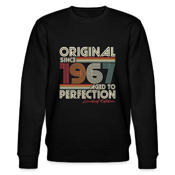 Original 1967 Jahrgang Vintage Retro Geburtstag - Stanley/Stella Unisex Bio-Sweatshirt CHANGER  - Schwarz - Vorne - Nik (191cm) & Marisol (170cm)