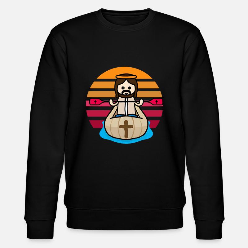 Jesus im Kayak - Stanley/Stella Unisex Bio-Sweatshirt CHANGER - Schwarz