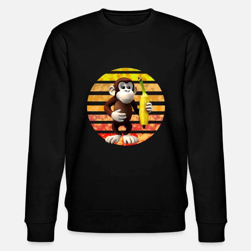 Bananen Affe - Stanley/Stella Unisex Bio-Sweatshirt CHANGER  - Schwarz