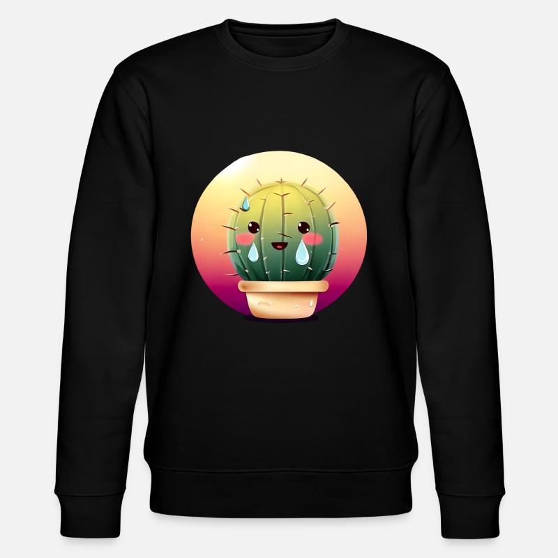 Sweating cactus in sunset - Stanley/Stella CHANGER Unisex Organic Sweatshirt - black