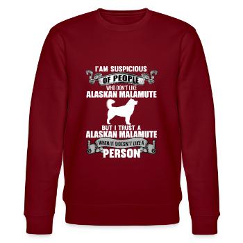 Alaskan Malamute - Stanley/Stella Unisex Bio-Sweatshirt CHANGER  - Burgunderrot - Vorne - Nik (191cm) & Marisol (170cm)