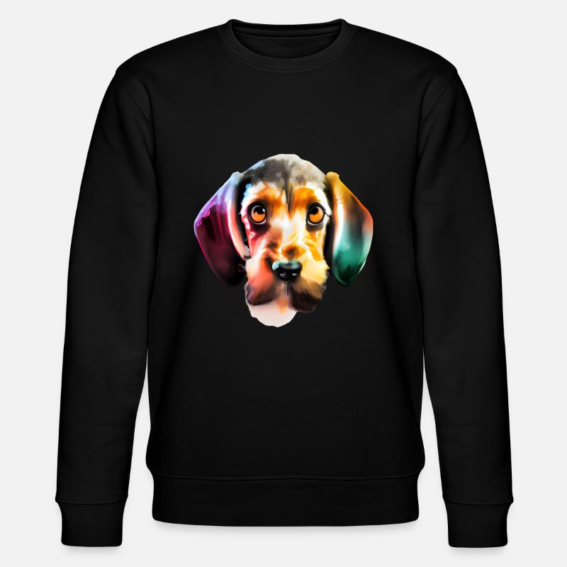 Bunter Dackel - Stanley/Stella Unisex Bio-Sweatshirt CHANGER  - Schwarz