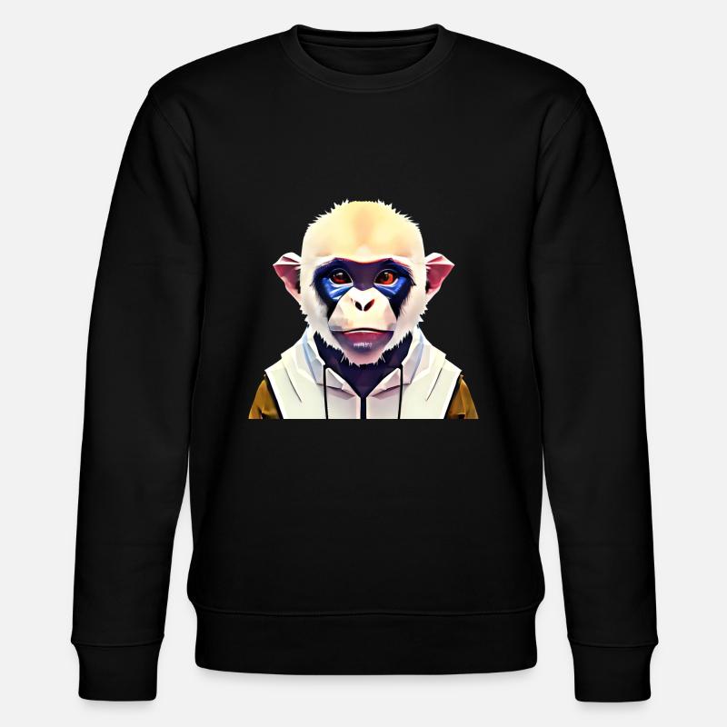 Polygon Affe - Stanley/Stella Unisex Bio-Sweatshirt CHANGER  - Schwarz