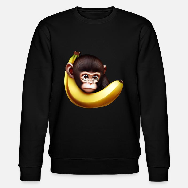 Banane à cache-cache de singe - Sweat bio CHANGER Stanley/Stella Unisexe - noir