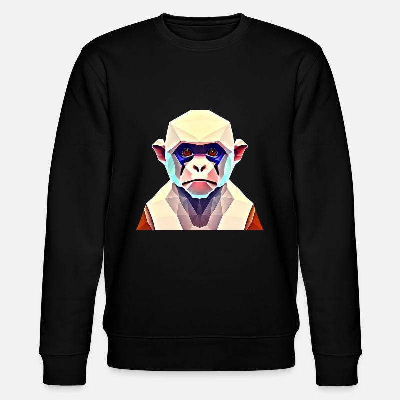 Polygon Monkey - Stanley/Stella CHANGER Unisex Organic Sweatshirt - black