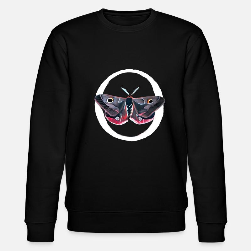Gouache-Malerei: Motte - Stanley/Stella Unisex Bio-Sweatshirt CHANGER  - Schwarz