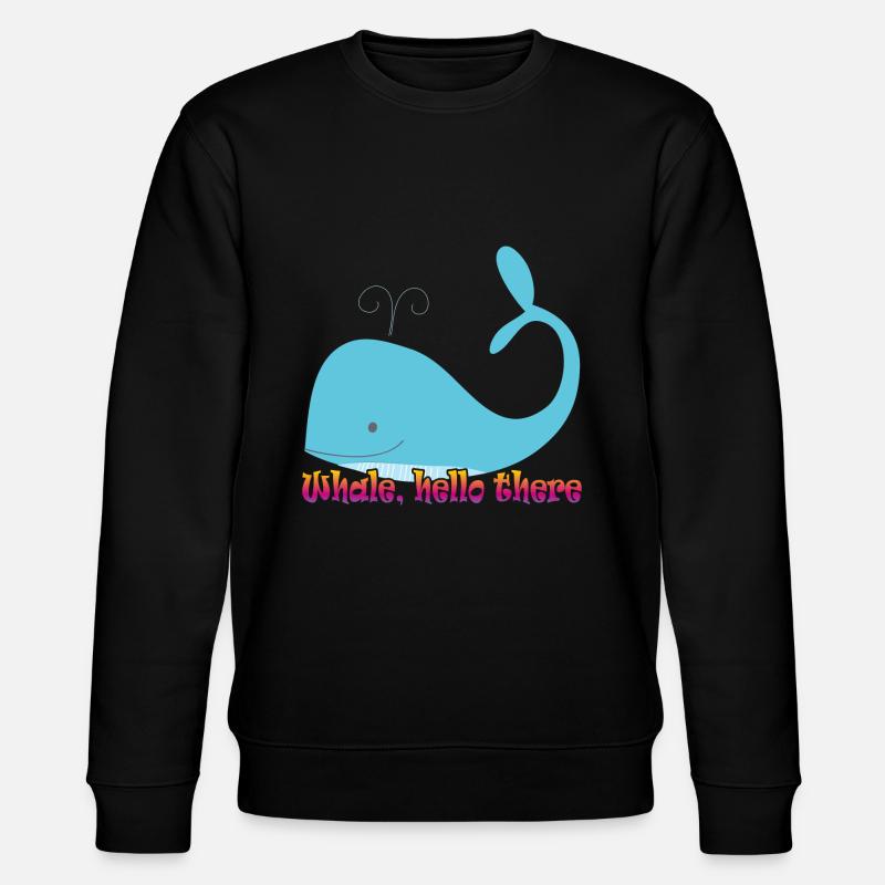 whale hello there - wal - Stanley/Stella CHANGER Unisex Organic Sweatshirt - black