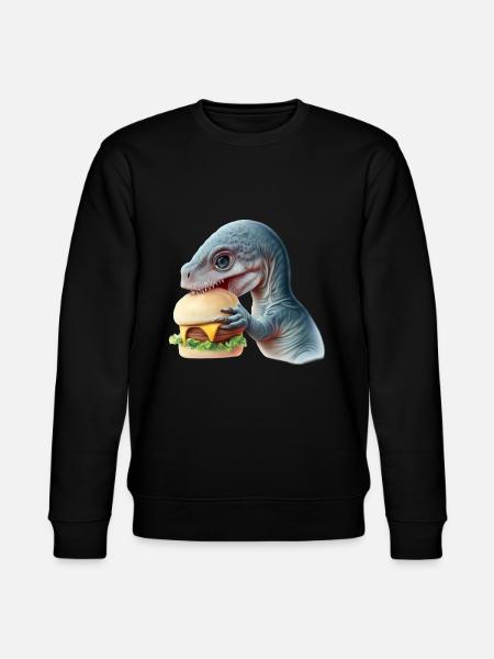 Cheeseburger Dinosauerier - Stanley/Stella CHANGER Unisex Organic Sweatshirt - black