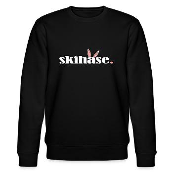 skihase hüttengaudi alpin ski skihaserl - Stanley/Stella Unisex Bio-Sweatshirt CHANGER  - Schwarz - Vorne - Nik (191cm) & Marisol (170cm)