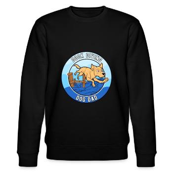 Dock Diving Dog Dad - Stanley/Stella CHANGER Unisex Organic Sweatshirt - black - Front - Nik (191cm) & Marisol (170cm)