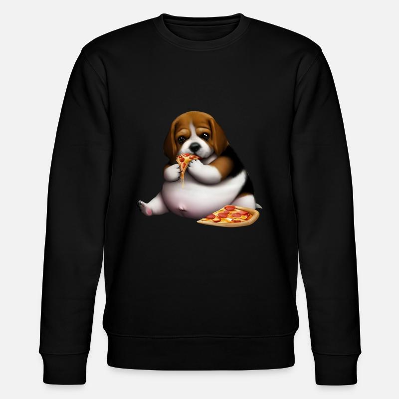 Pizza Lover Beagle Dog - Sweat bio CHANGER Stanley/Stella Unisexe - noir