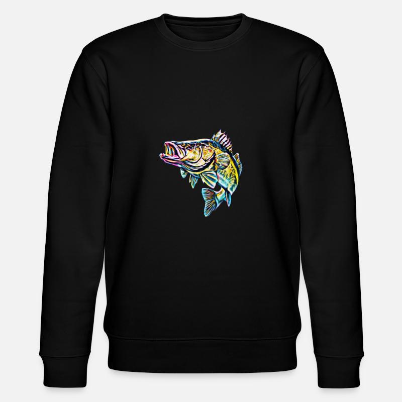 fish - Stanley/Stella CHANGER Unisex Organic Sweatshirt - black