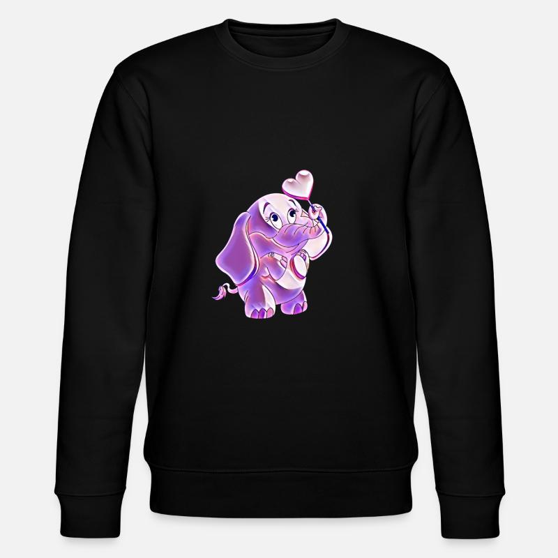 Elefant - Stanley/Stella Unisex Bio-Sweatshirt CHANGER  - Schwarz