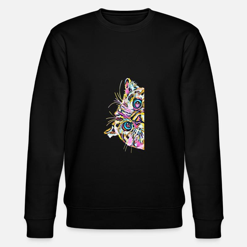 Katze - Stanley/Stella Unisex Bio-Sweatshirt CHANGER  - Schwarz
