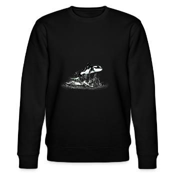 Killer whale - Stanley/Stella CHANGER Unisex Organic Sweatshirt - black - Front - Nik (191cm) & Marisol (170cm)