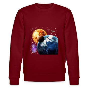 Universum - Stanley/Stella Unisex Bio-Sweatshirt CHANGER  - Burgunderrot - Vorne - Nik (191cm) & Marisol (170cm)