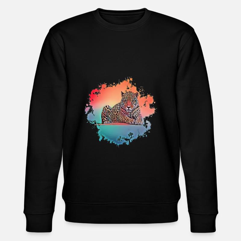 Leopard - Stanley/Stella Unisex Bio-Sweatshirt CHANGER  - Schwarz