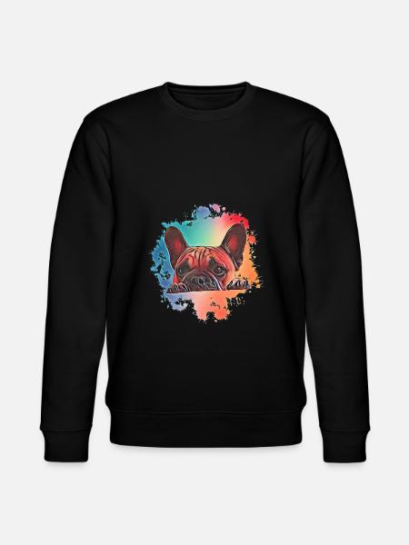 French bulldog - Stanley/Stella CHANGER Unisex Organic Sweatshirt - black