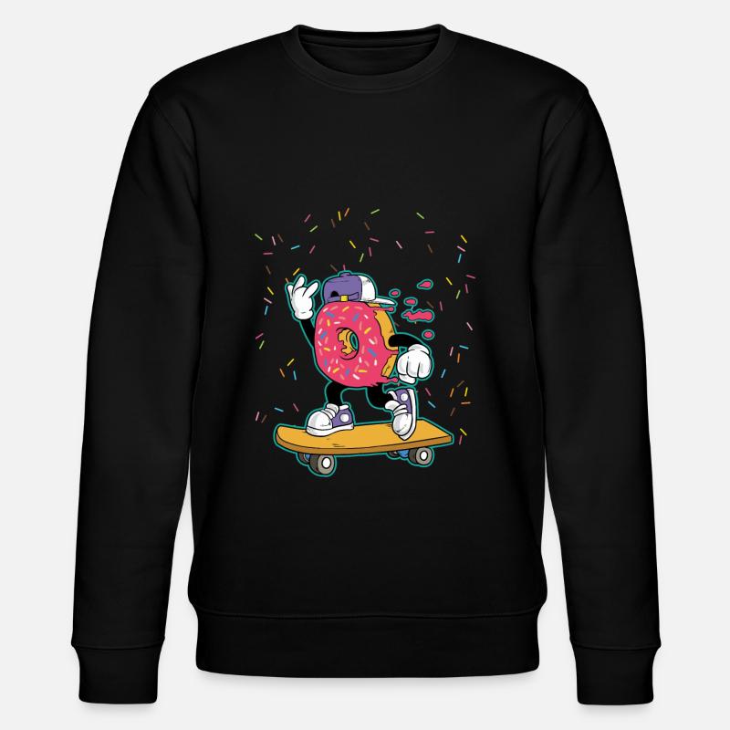 Donut Skateboard - Cooler Skater - Stanley/Stella Unisex Bio-Sweatshirt CHANGER  - Schwarz
